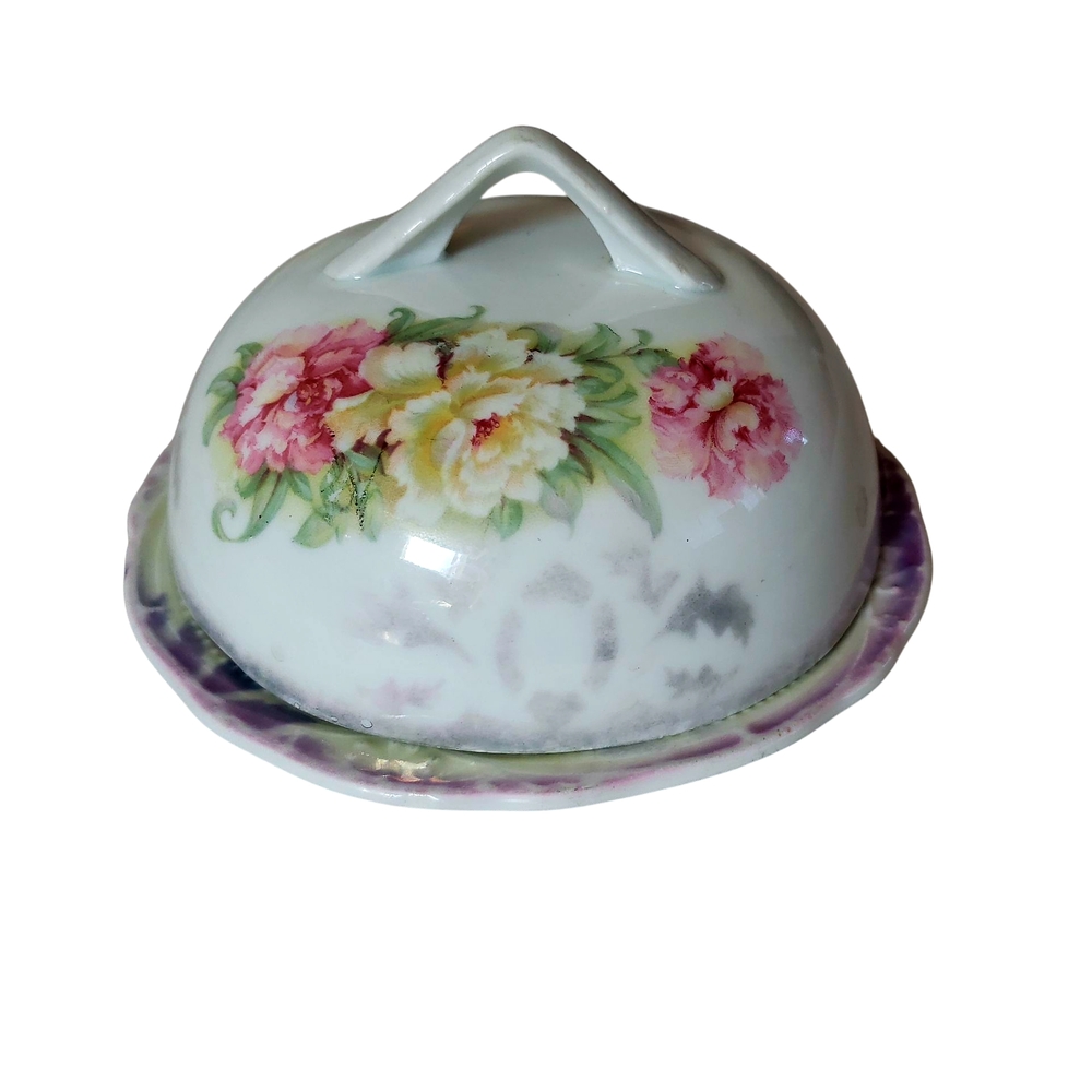 Vintage German porcelain covered butter dish